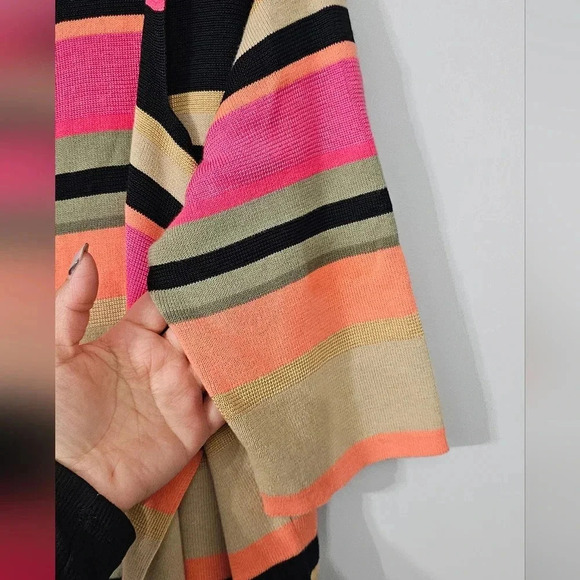 Vintage David Brooks Striped Cardigan - Pink, Black, Orange, Green, Cream - Picture 4 of 7